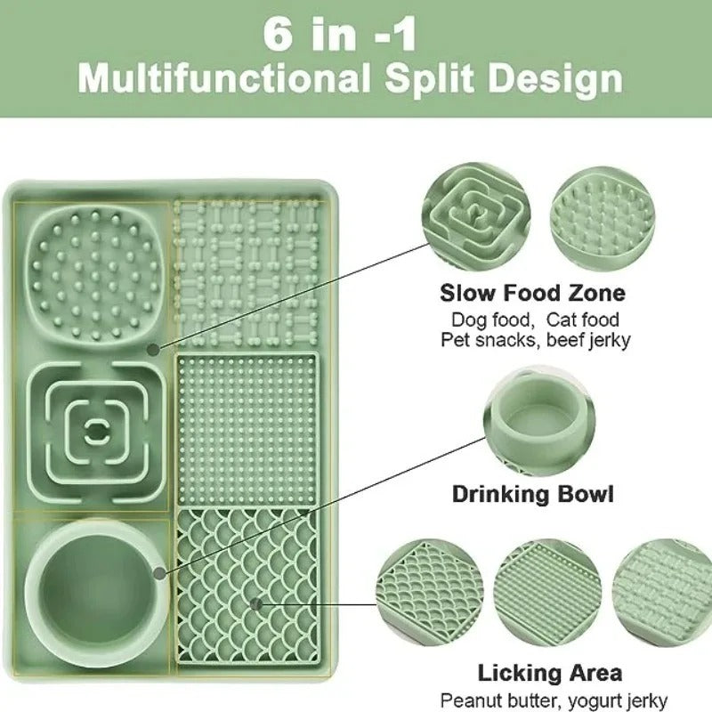 Six-in-One Slow Feed Lick Mat